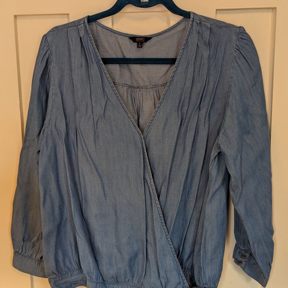 Denim Wrap Shirt